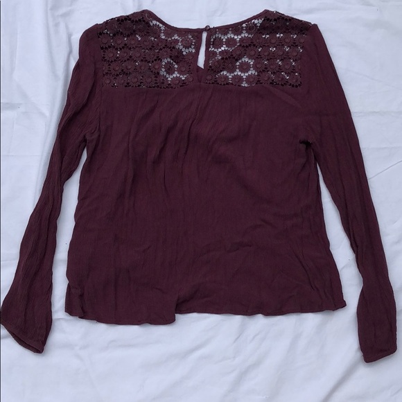 Long Sleeve Redish-Purple Blouse - Picture 2 of 2